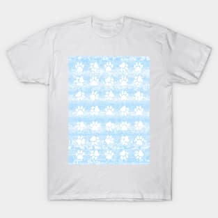 PUPPY Paw Print Blue Abstract T-Shirt